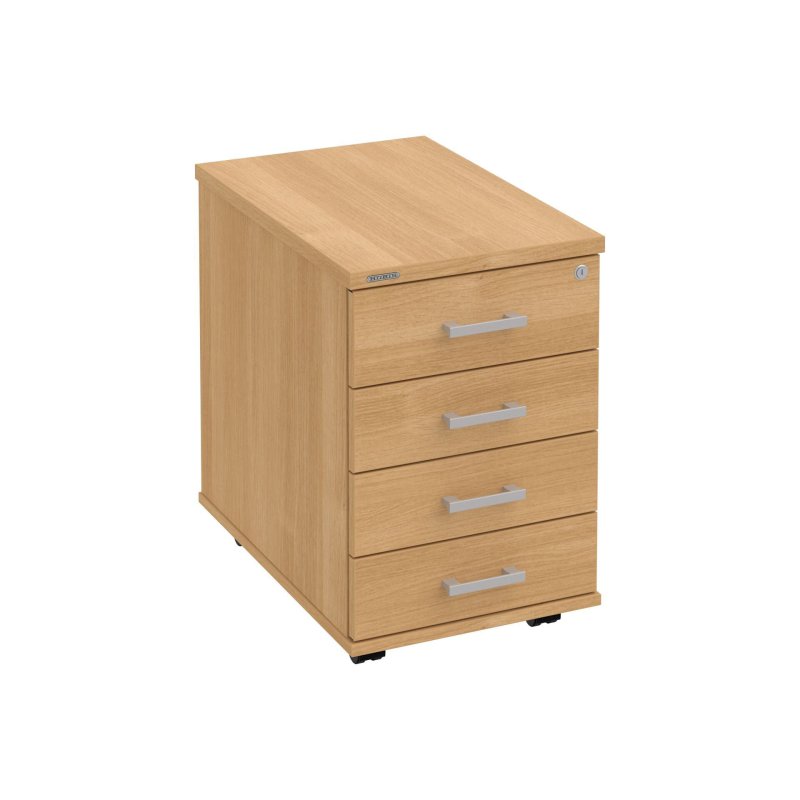 K 34 C P Kancelářský kontejner, 4 zásuvky, centrální zamykání, léta podél, hl. 60 cm