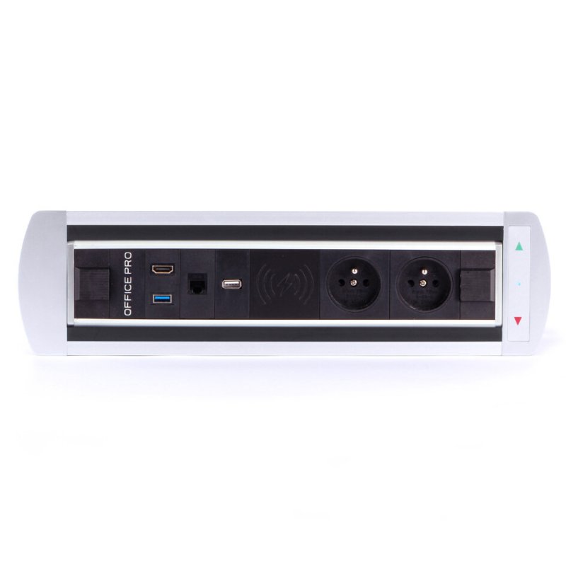 BTCZ 015 Elektricky otočný panel, 2x el.zás.,1x Qi bezdr. nabíjení, 1x USB nabíjení (konektory USB A a USB C) , 1x data, 1x USB 3.0, 1x HDMI