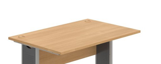 Pracovní deska stolu HOBIS Cross CE 60 L — tloušťka 25 mm a 2 mm ABS hrana