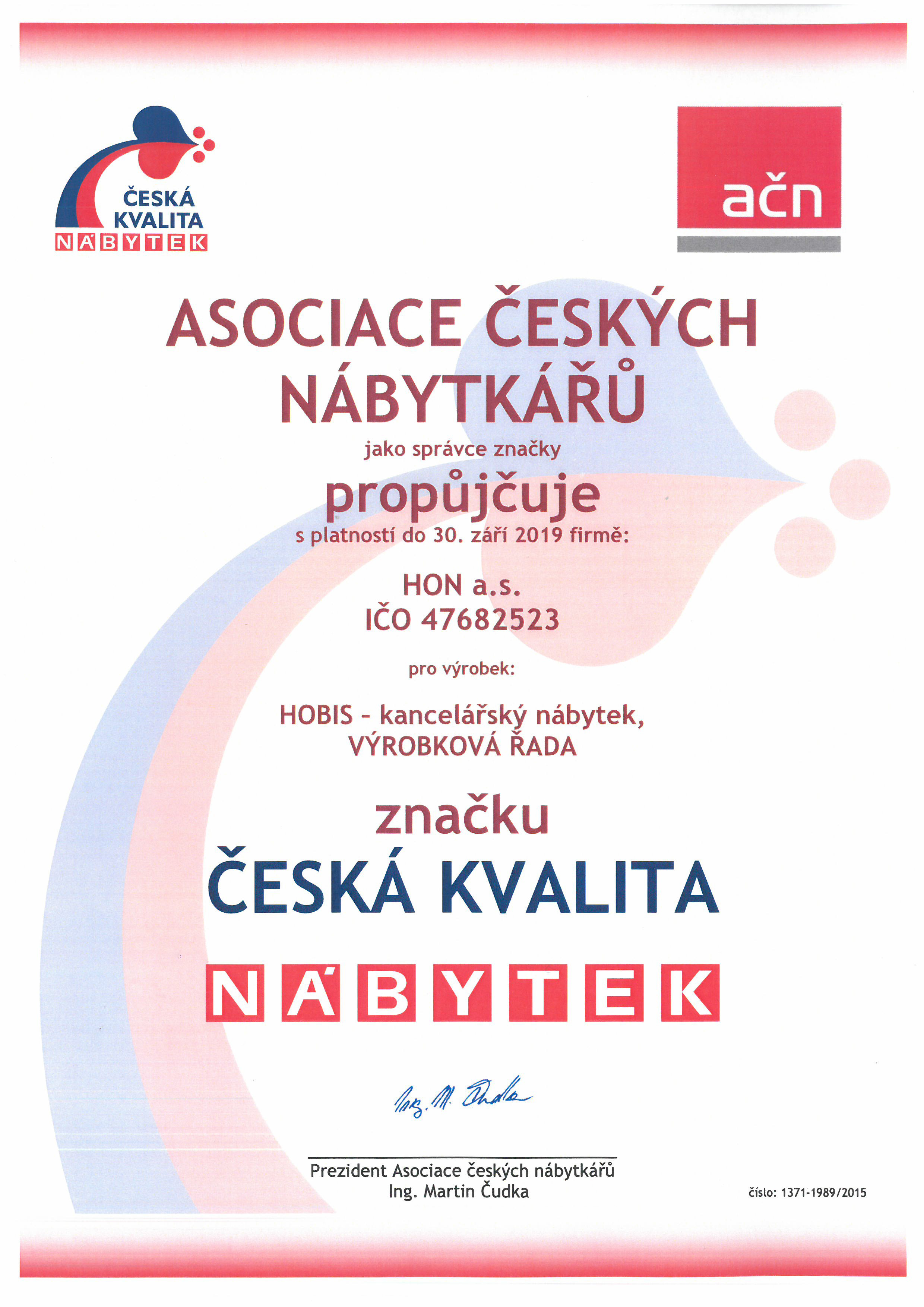 Certifikát státní zkušebny — skříně HOBIS Drive D 3 40 01