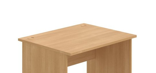 Pracovní deska stolu HOBIS Gate GE 60 L — tloušťka 25 mm a 2 mm ABS hrana